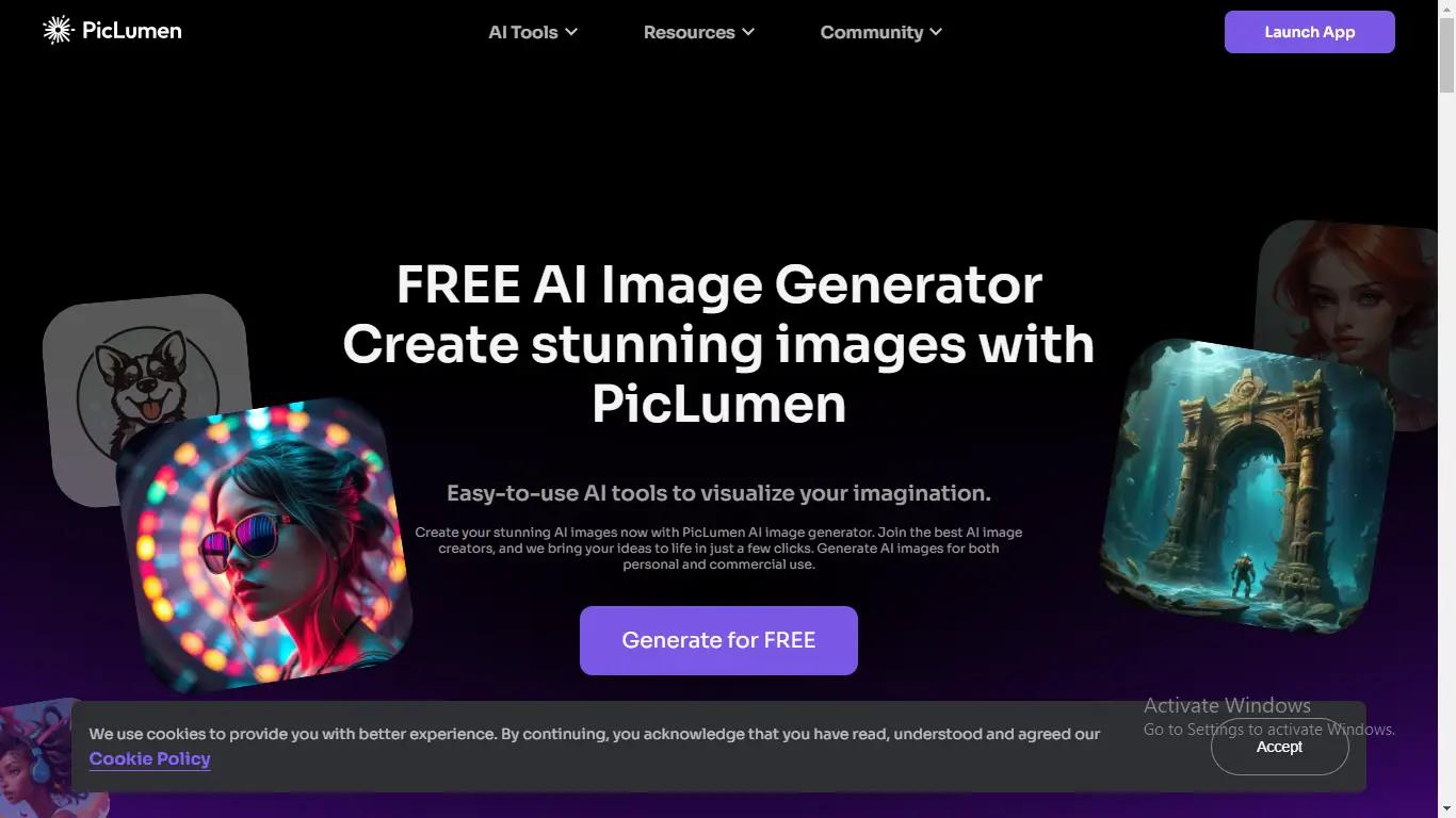 PicLumen Website Screenshot