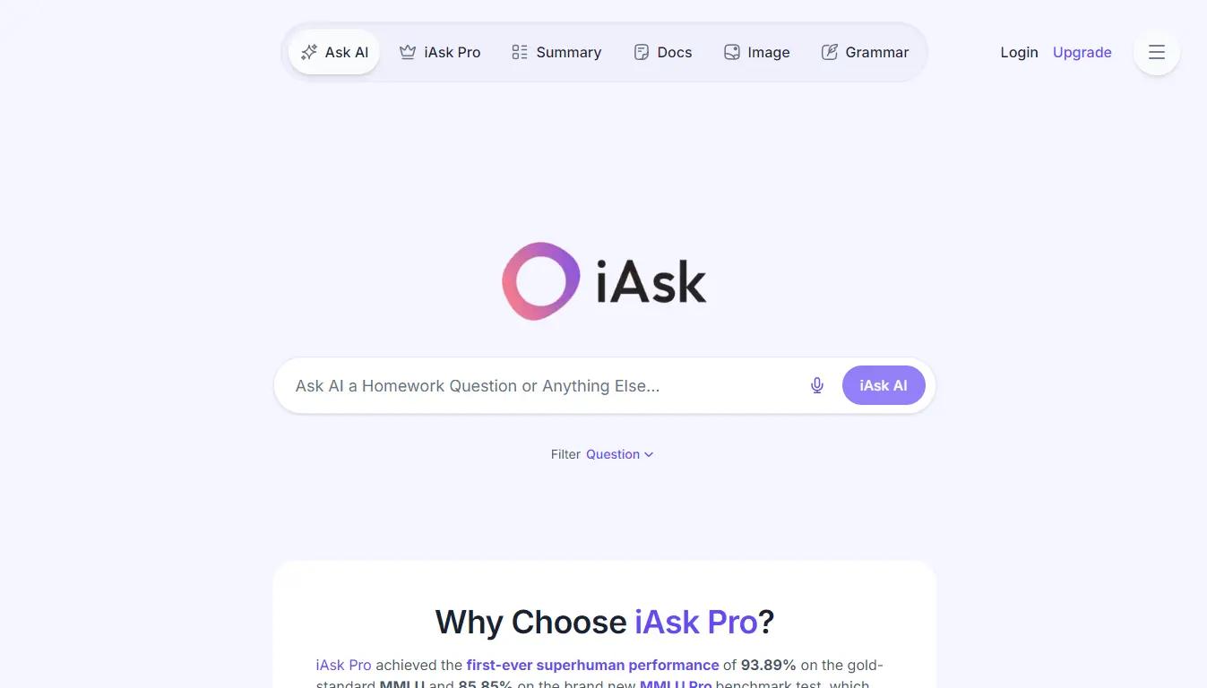 IIAskWebsite Screenshot