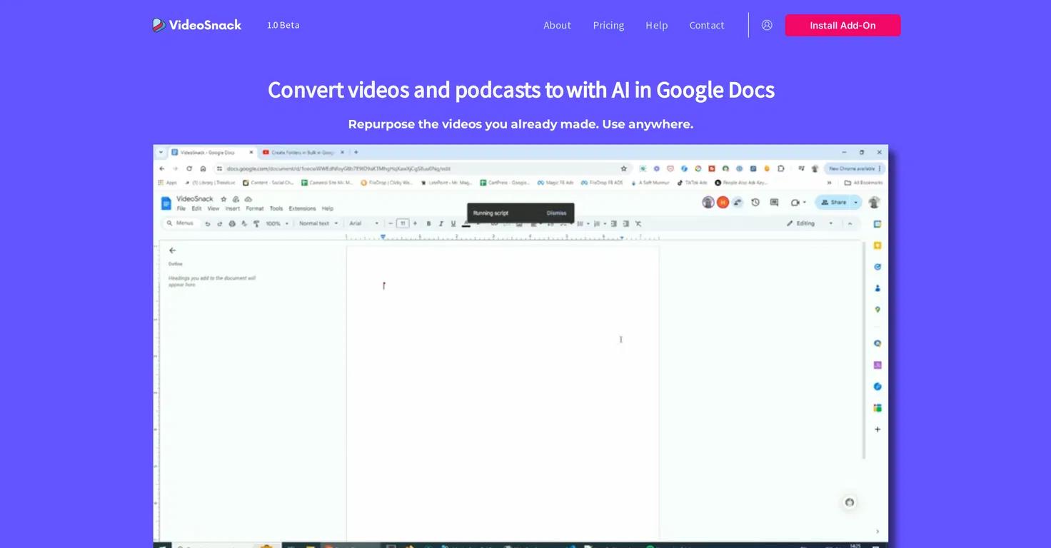 VideoSnack Website