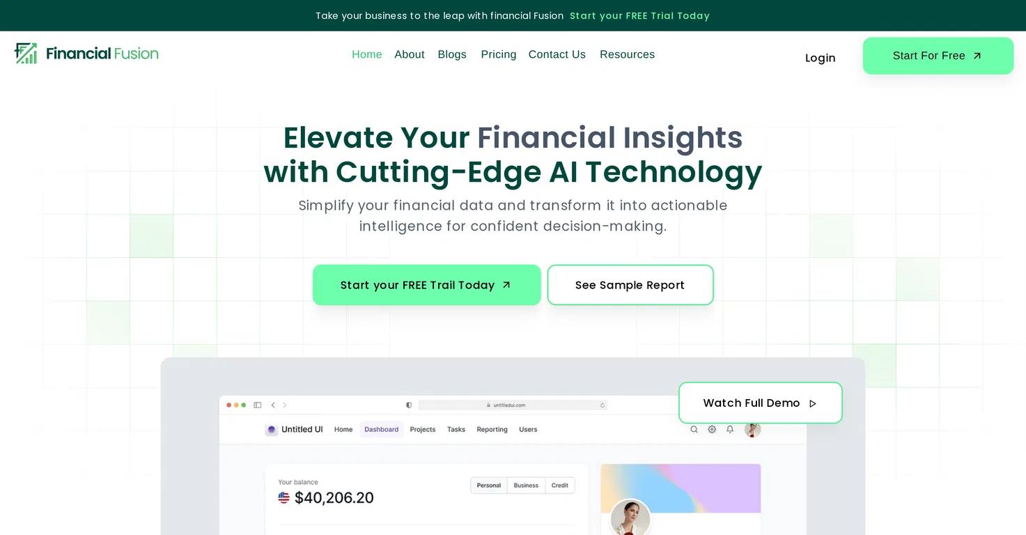 Financial FusionWebsite Screenshot