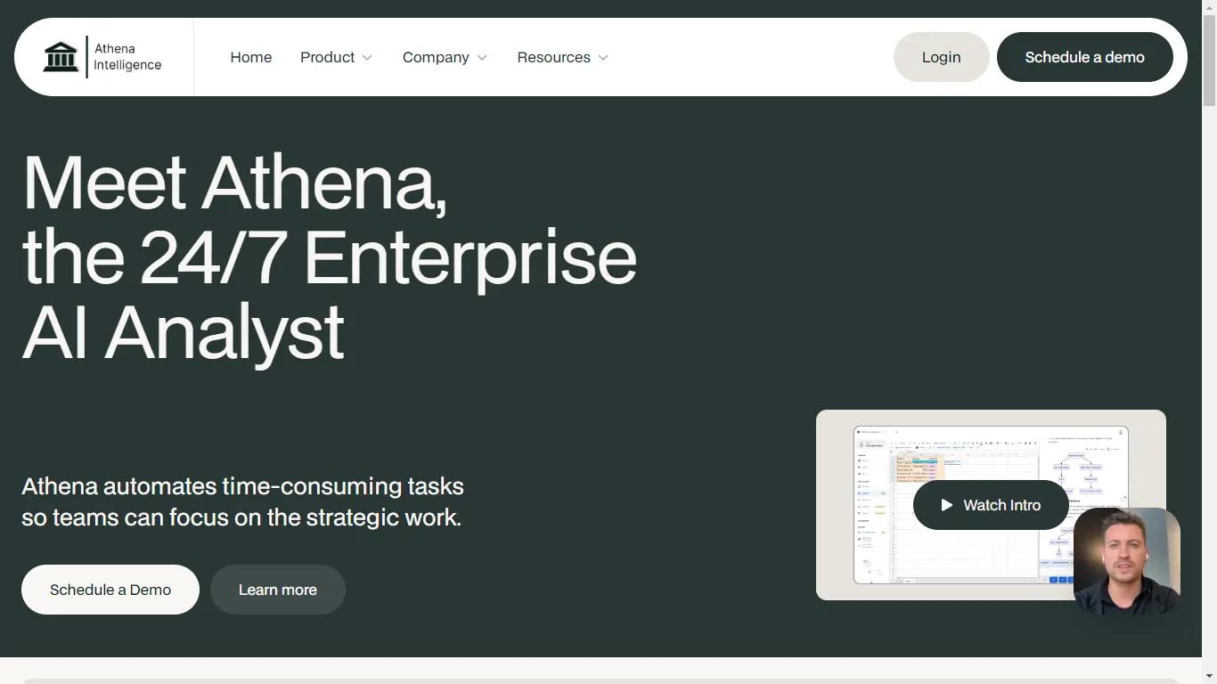 Athena IntelligenceWebsite Screenshot