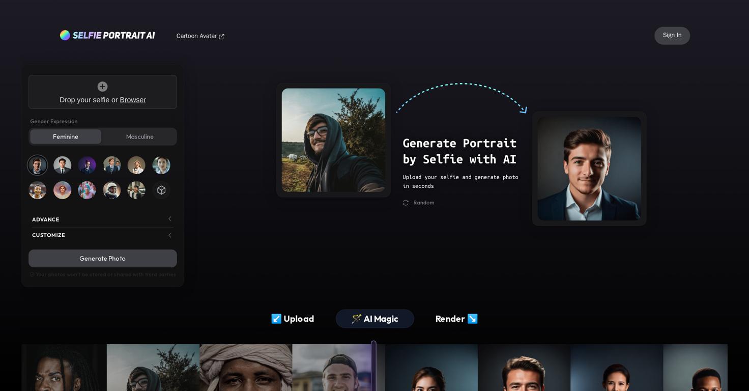 Business Portrait AI Website