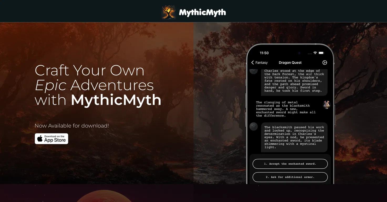 MythicMythWebsite Screenshot