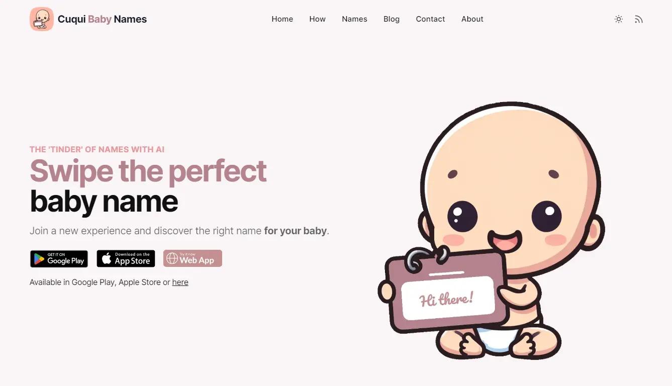 Cuqui Baby NamesWebsite Screenshot