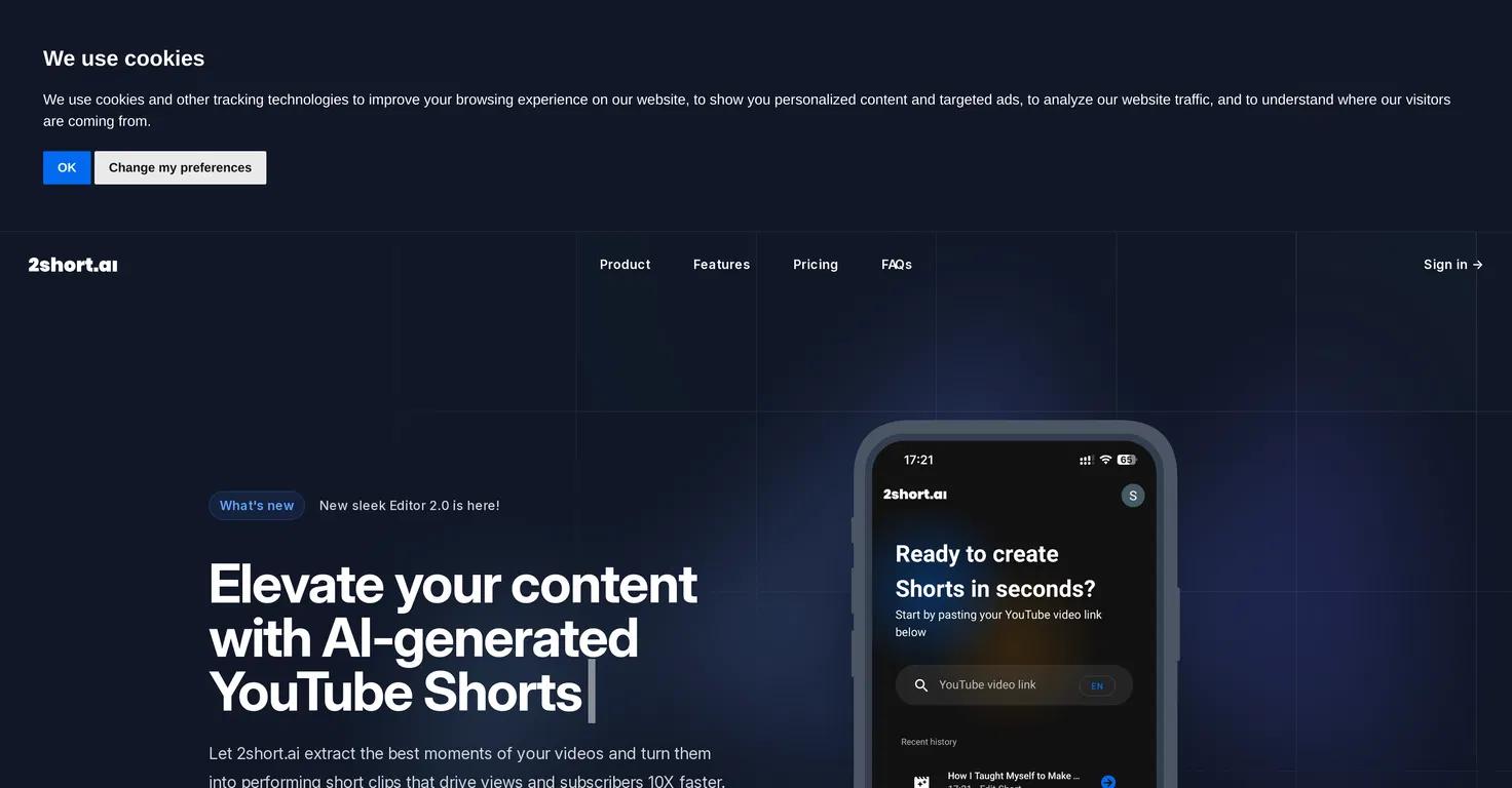 2shortWebsite Screenshot