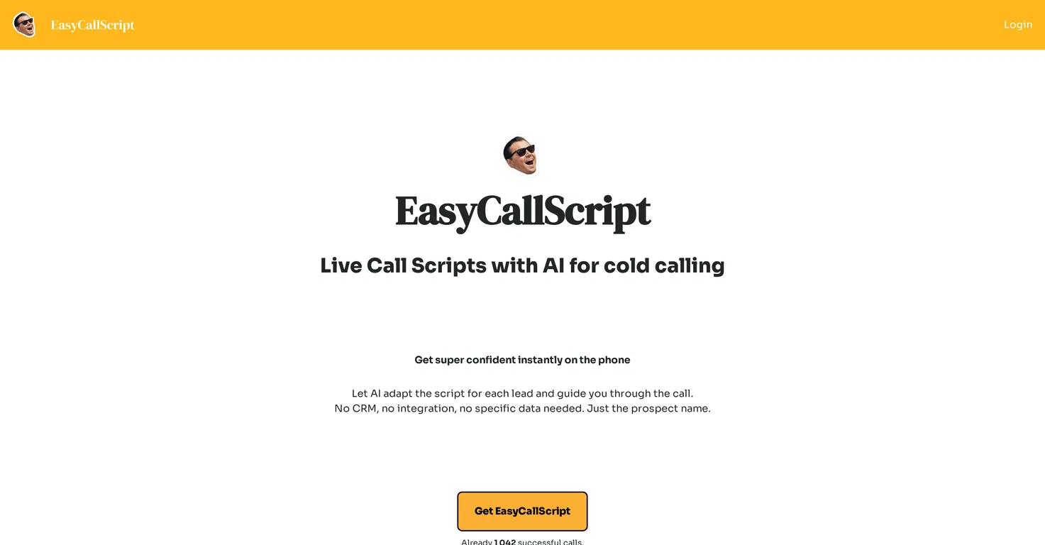 EasyCallScriptWebsite Screenshot