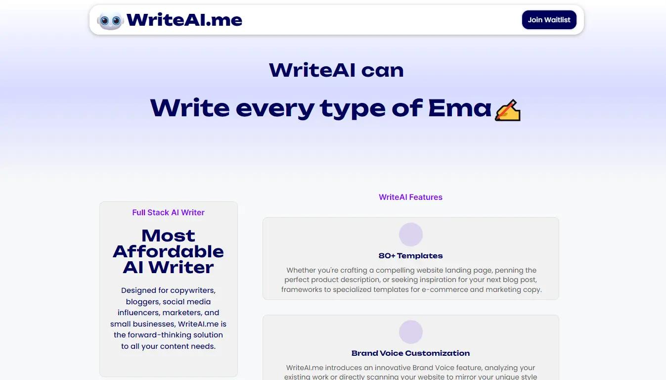 WriteAI Website