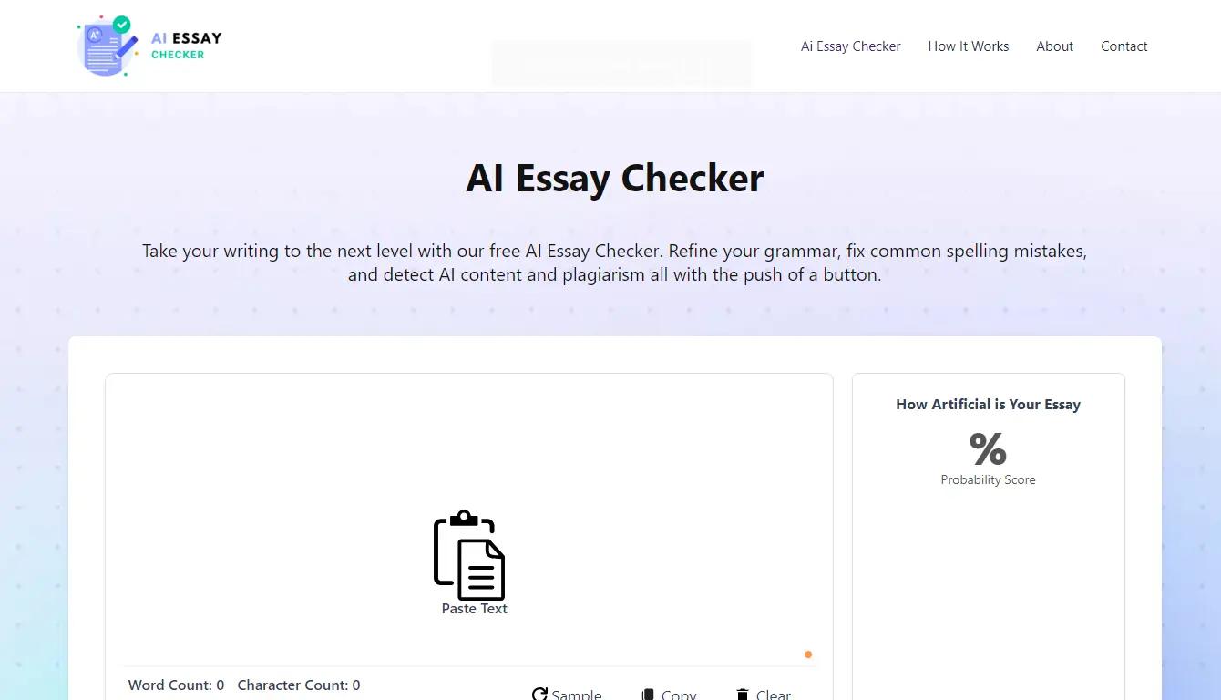 AI Essay CheckerWebsite Screenshot