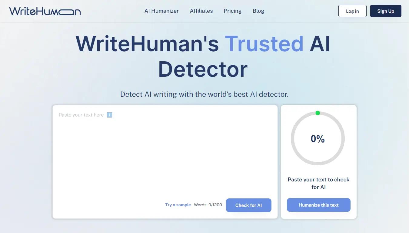 WriteHuman Website Screenshot