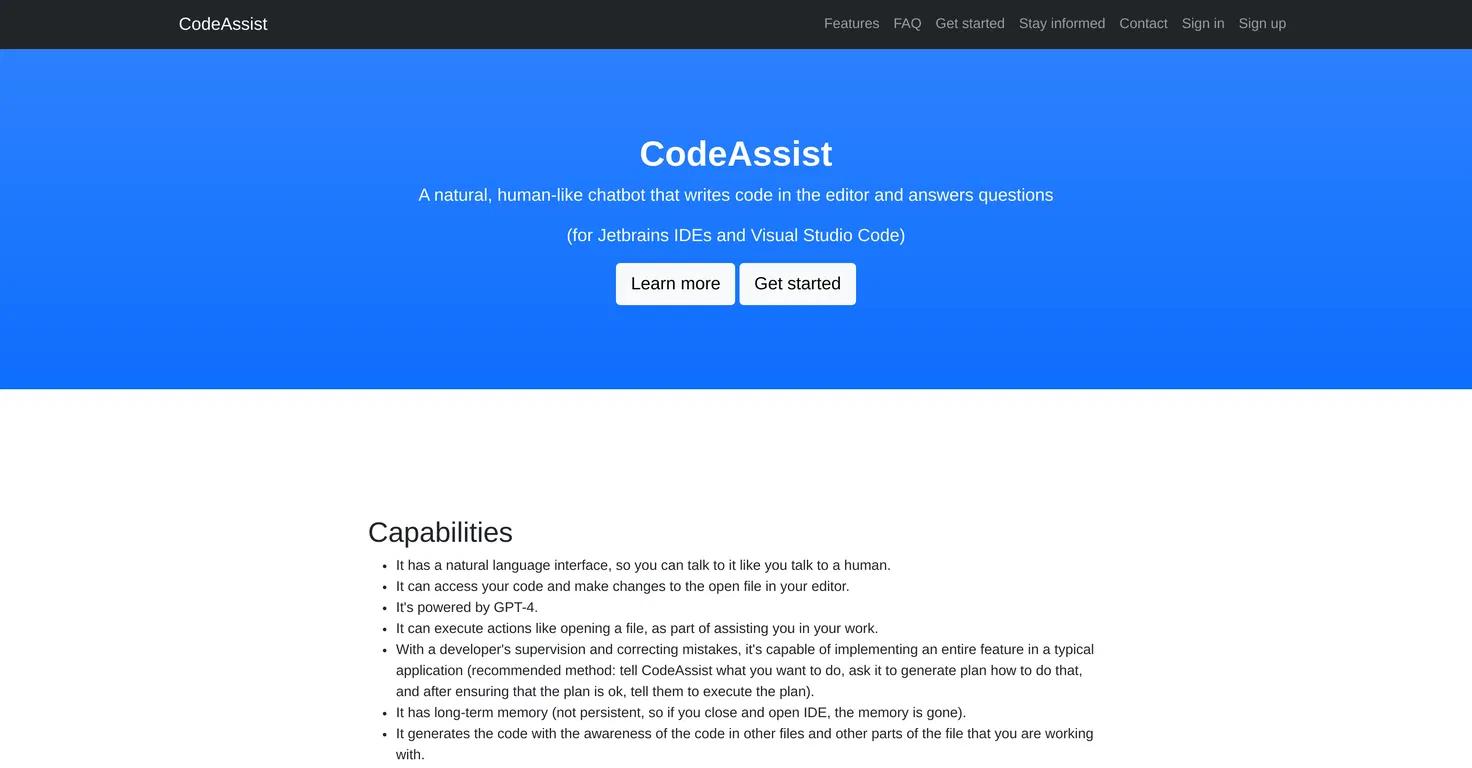 CodeAssistWebsite Screenshot