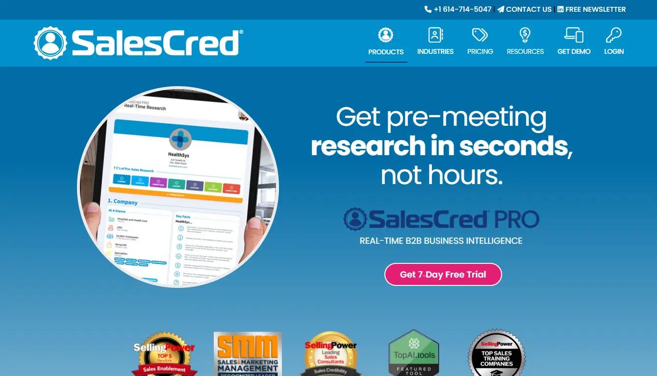 SalesCred PROWebsite Screenshot