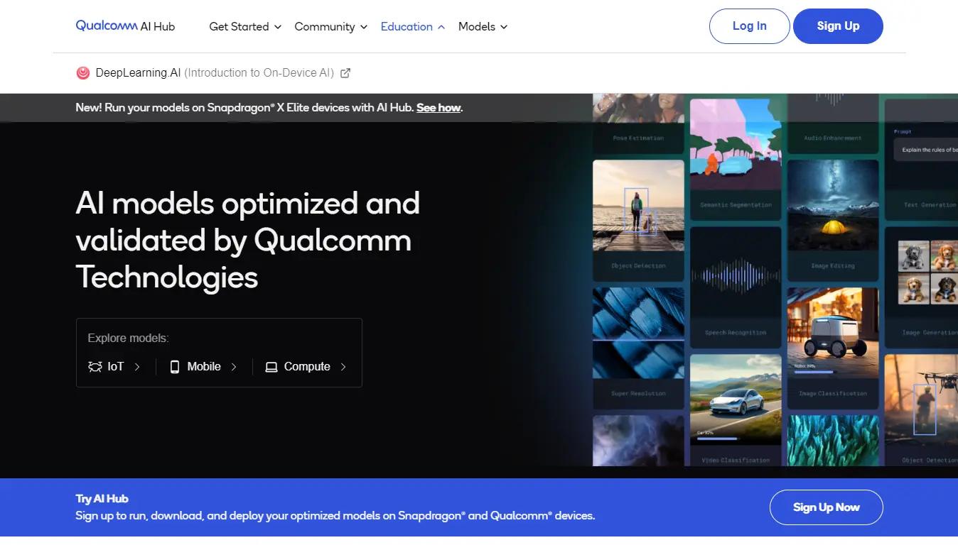 Qualcomm AI Hub Website