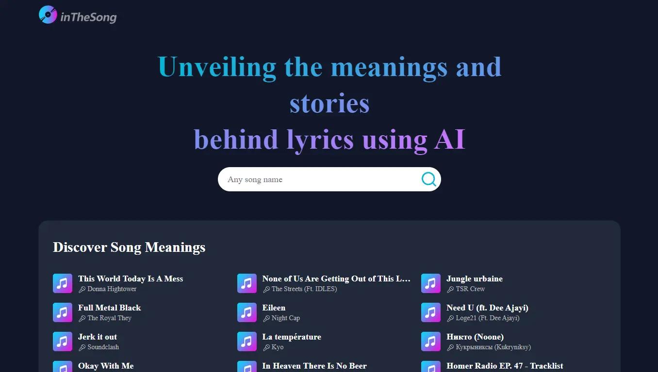 InTheSong Website