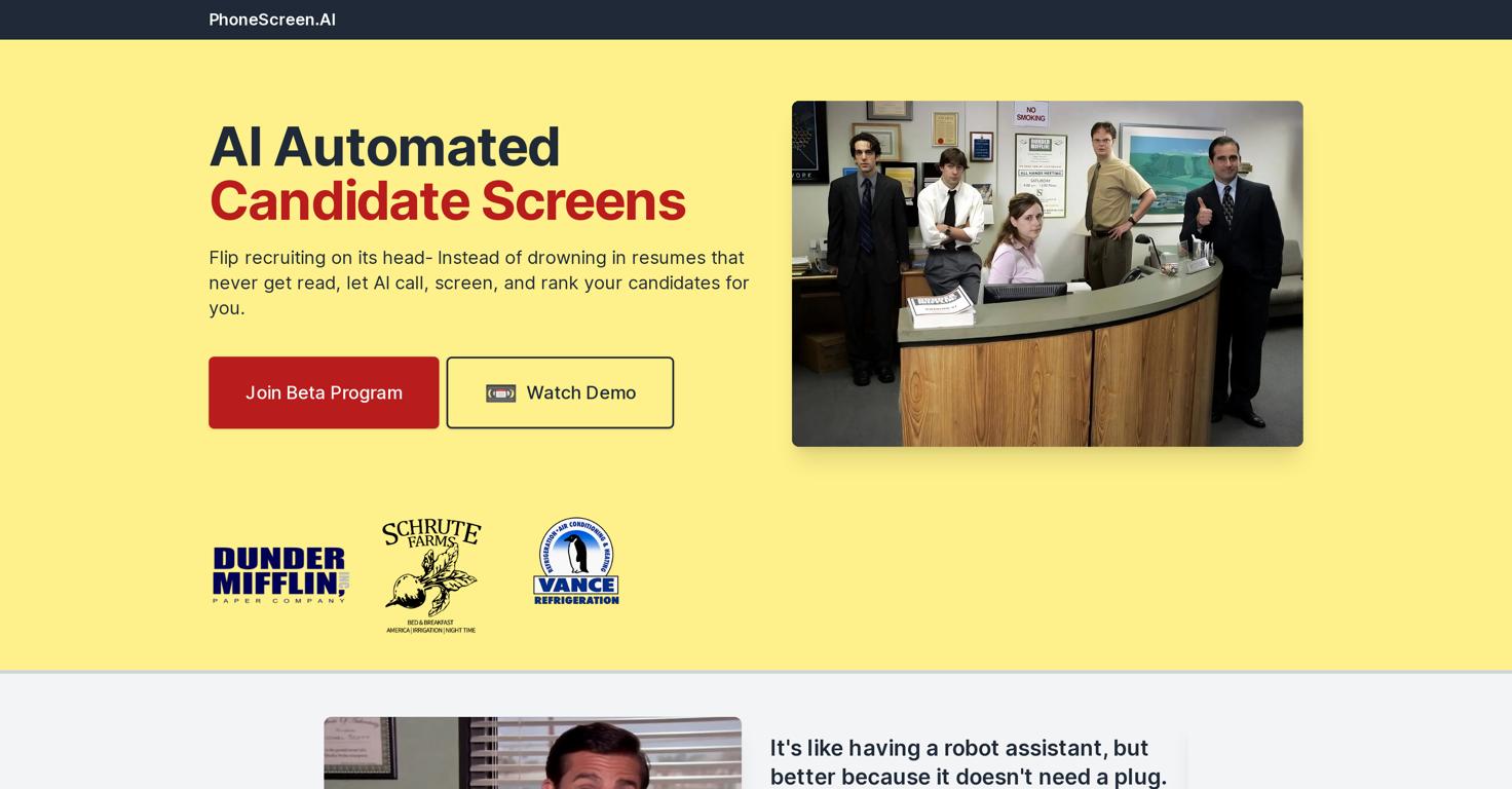 PhoneScreen.AI Website