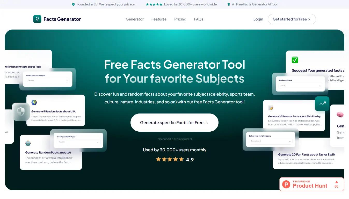 Facts Generator  Website