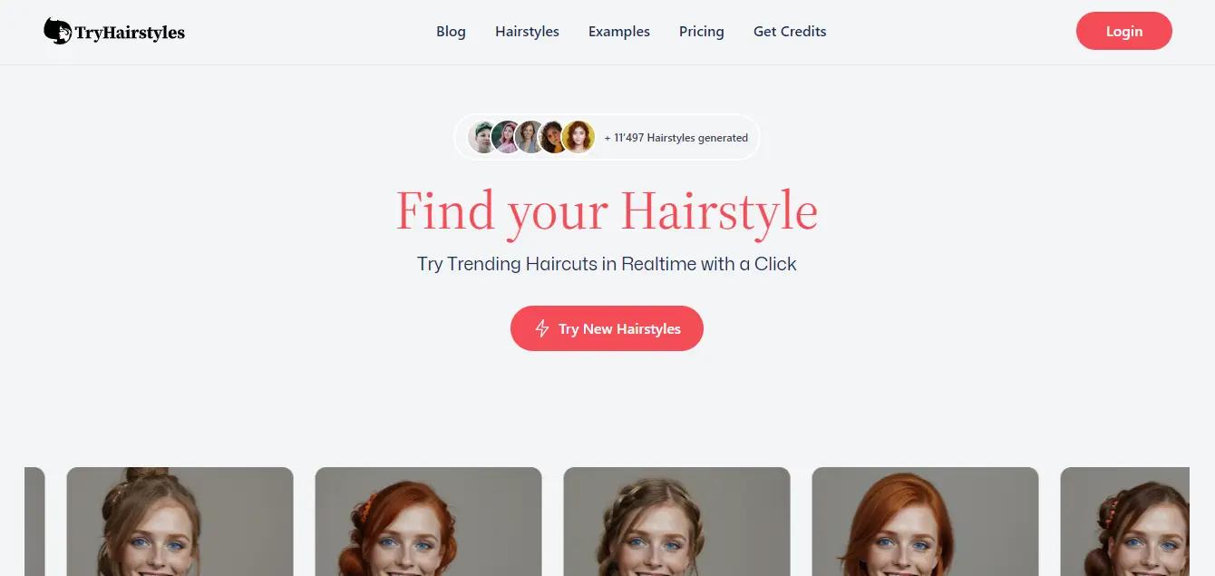 TryHairstylesWebsite Screenshot