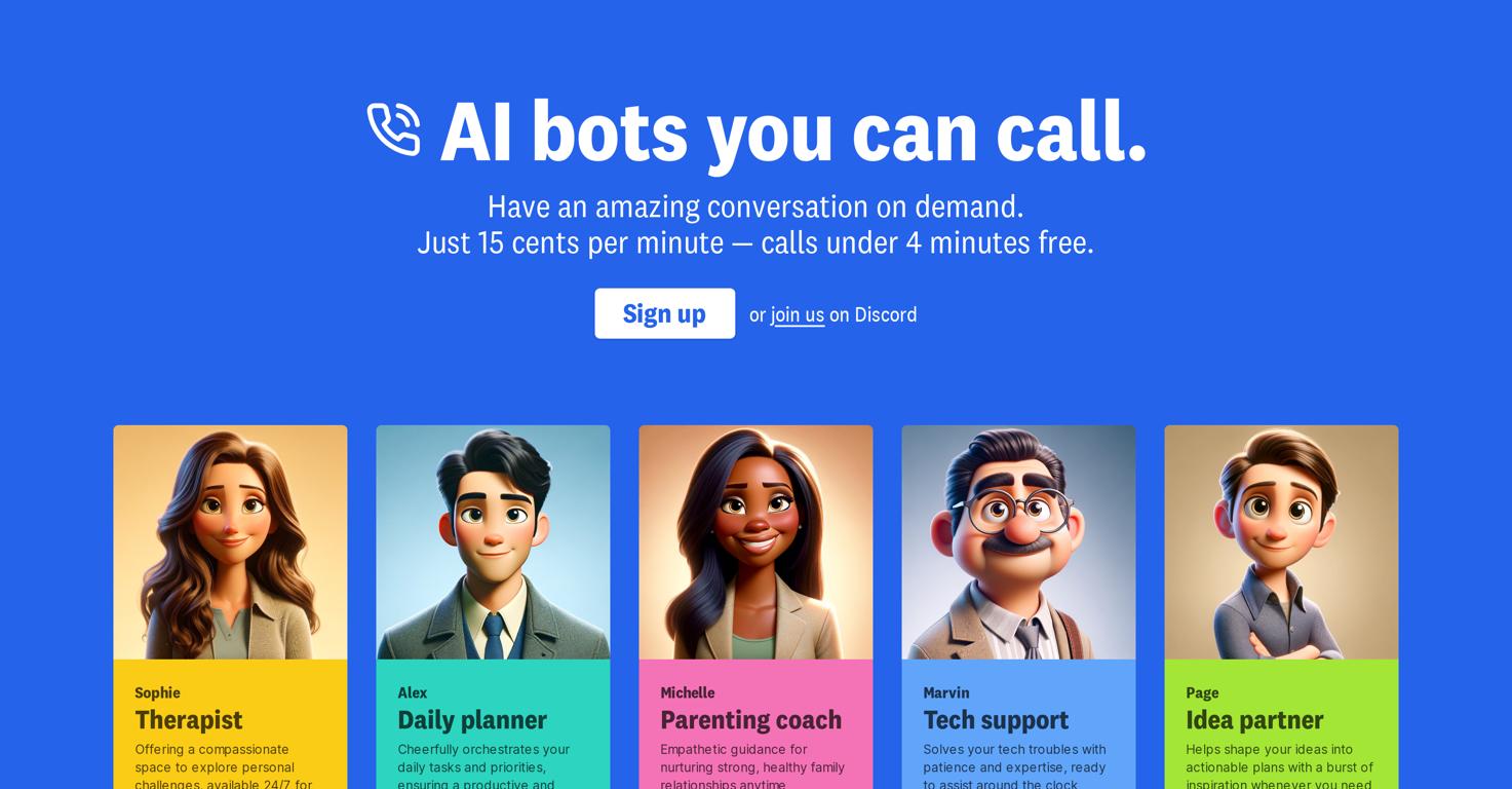 Call an AI Website