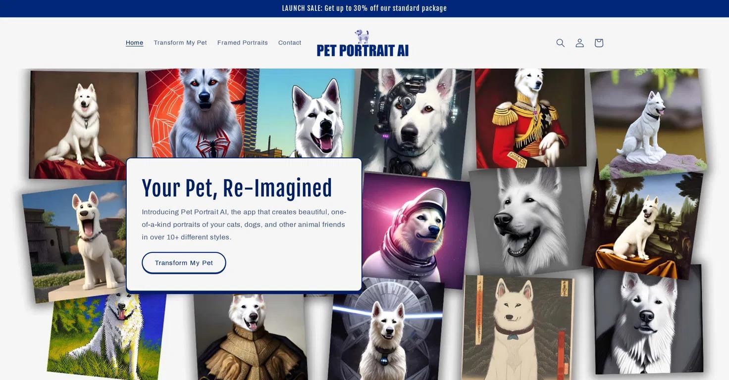 PetPortrait.AIWebsite Screenshot