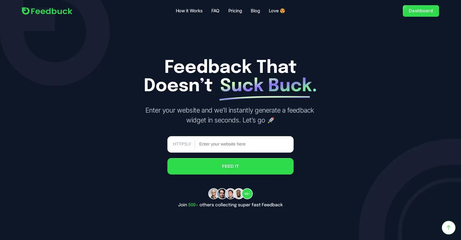 FeedbuckWebsite Screenshot