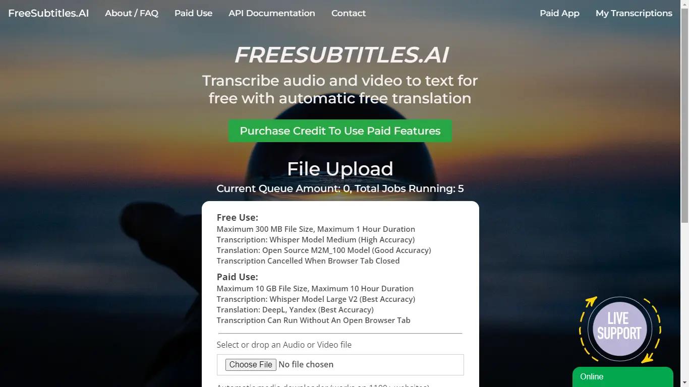 FreeSubtitles Website