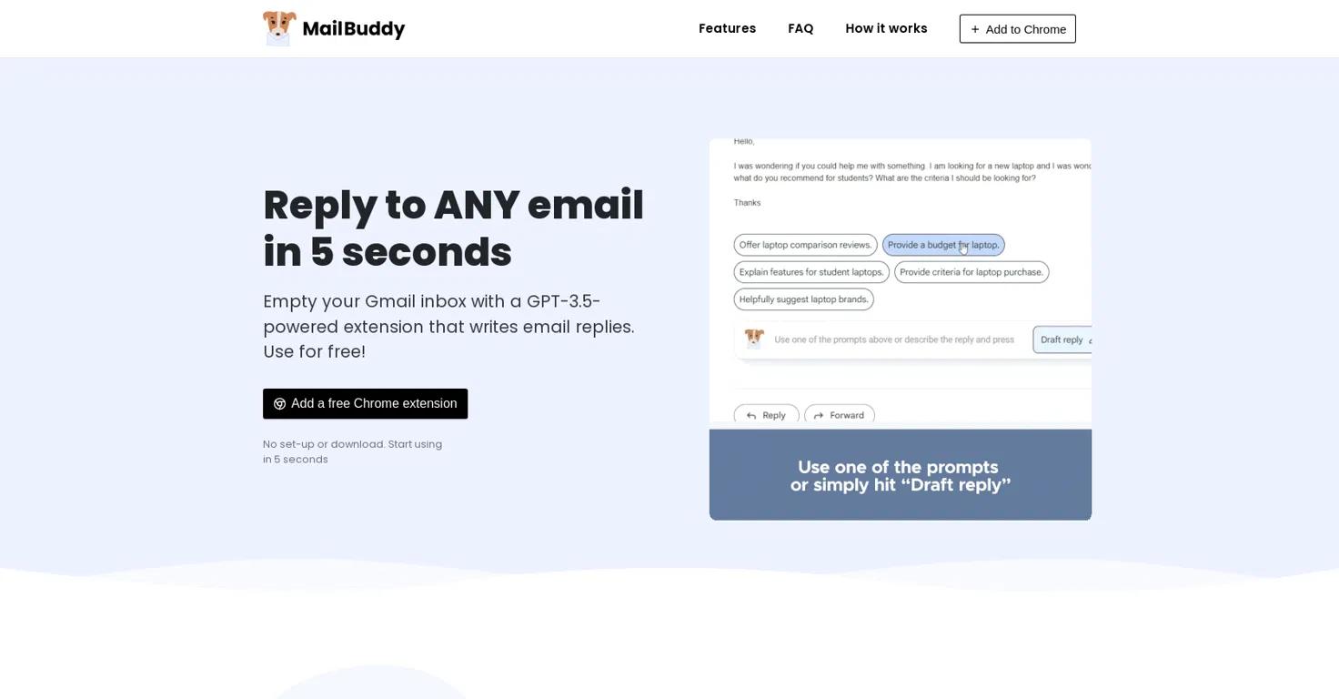 MailBuddyWebsite Screenshot