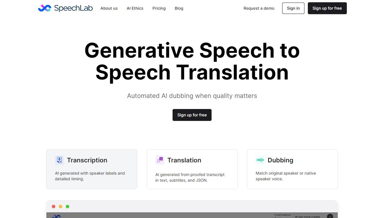 SpeechlabWebsite Screenshot