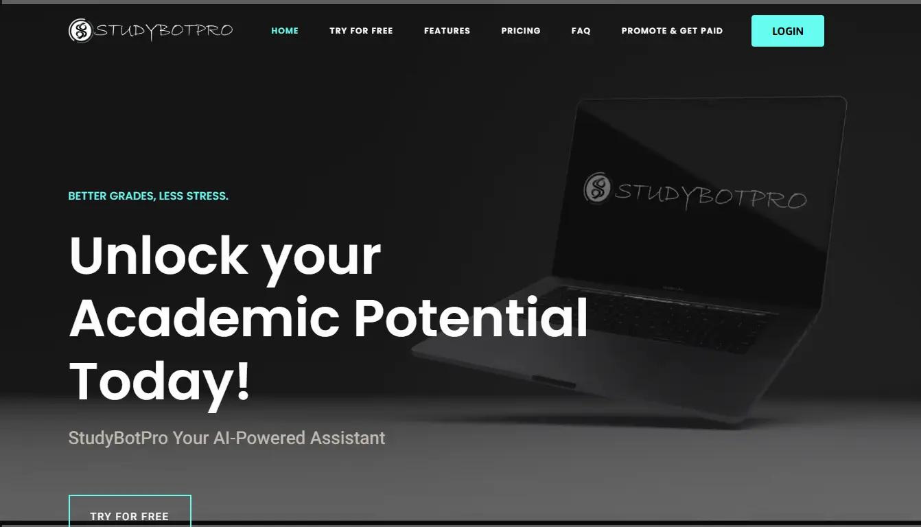 StudyBotProWebsite Screenshot