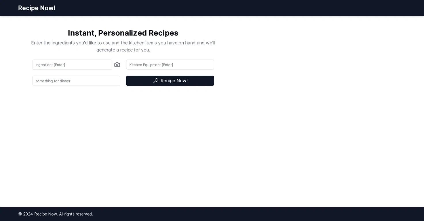 Recipe NowWebsite Screenshot