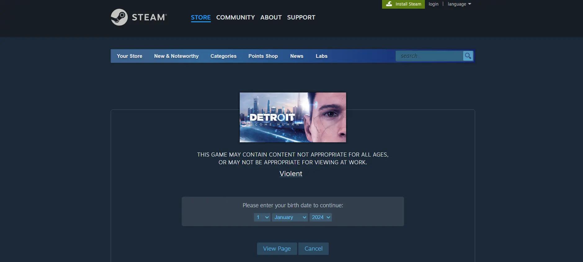 Detroit: Become HumanWebsite Screenshot