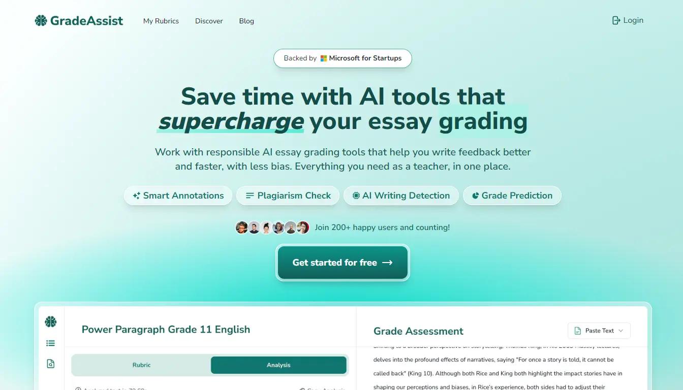 GradeAssistWebsite Screenshot