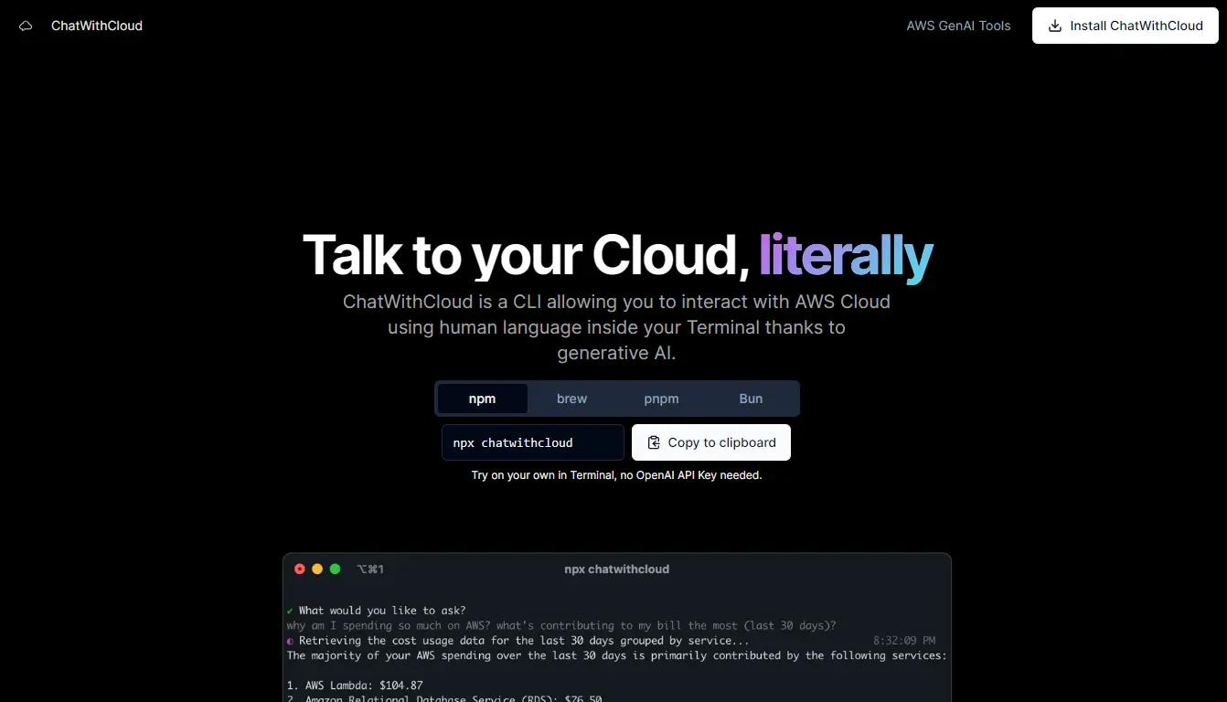 ChatWithCloudWebsite Screenshot