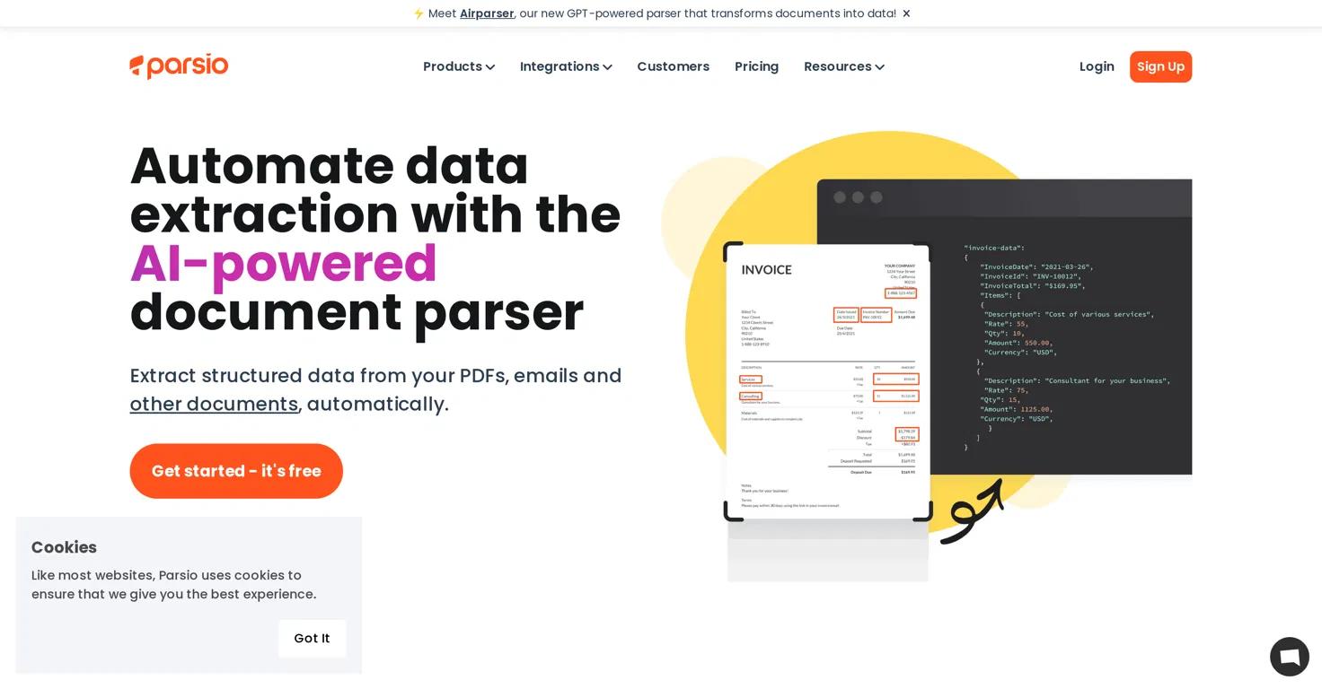 ParsioWebsite Screenshot