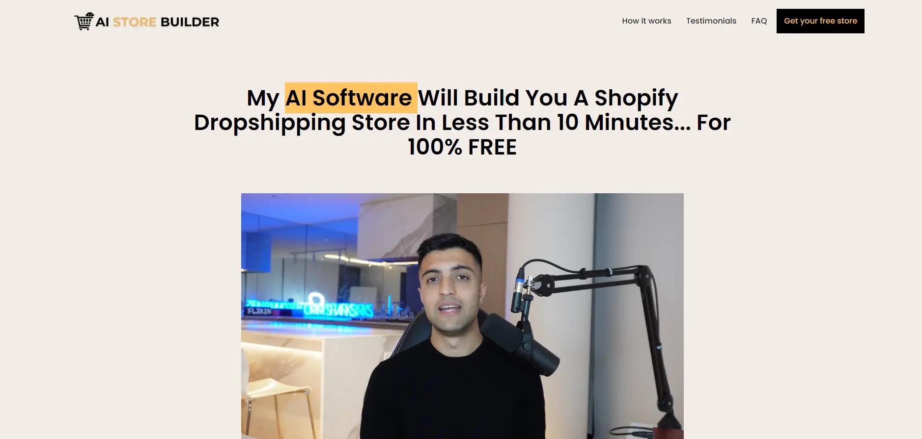 AI Store BuilderWebsite Screenshot