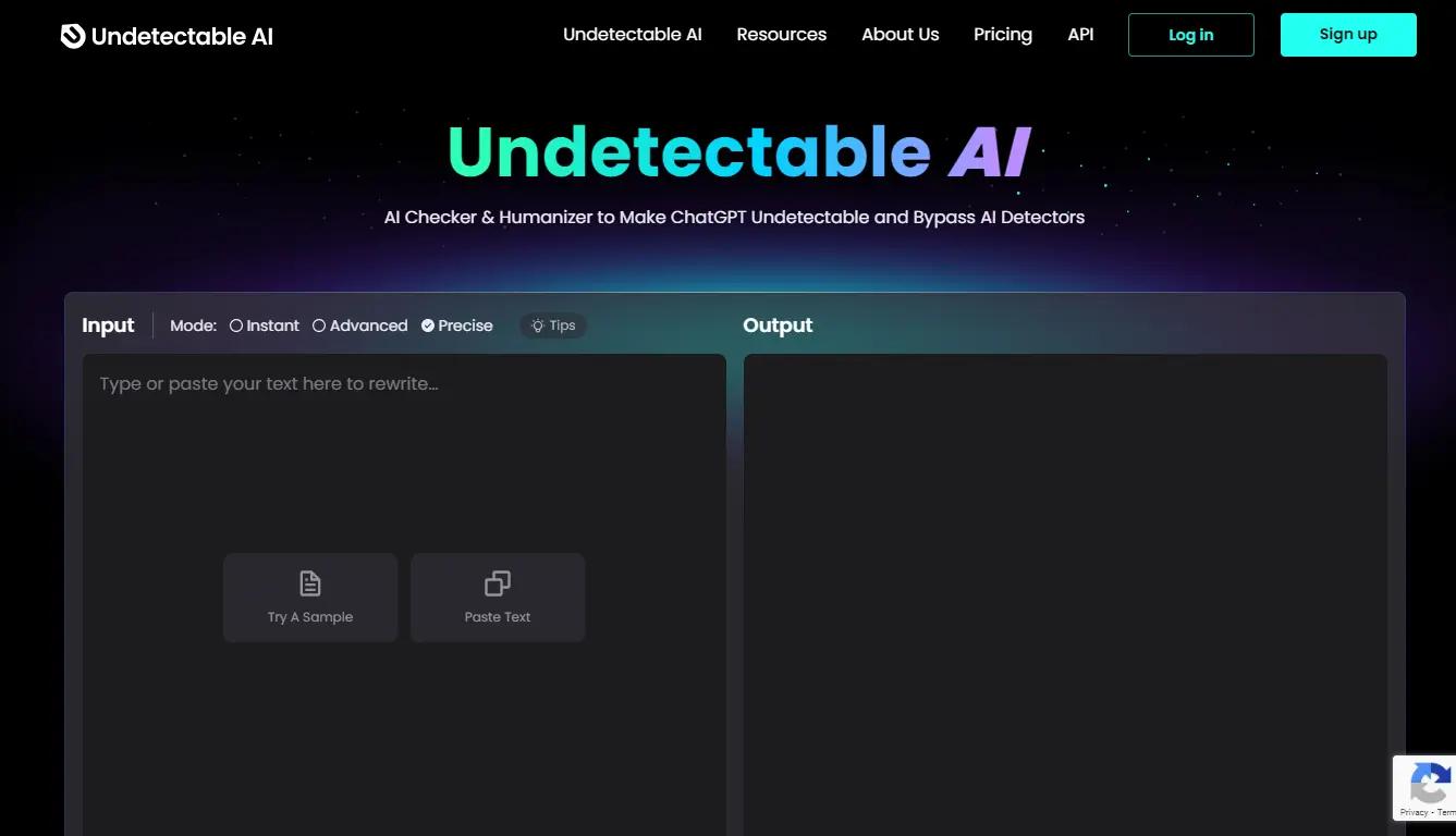 Undetectable AIWebsite Screenshot