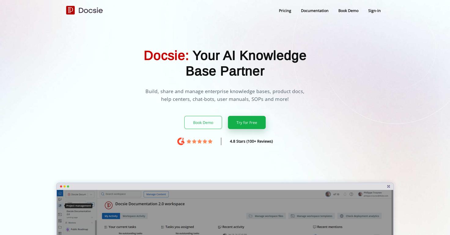 DocsieWebsite Screenshot