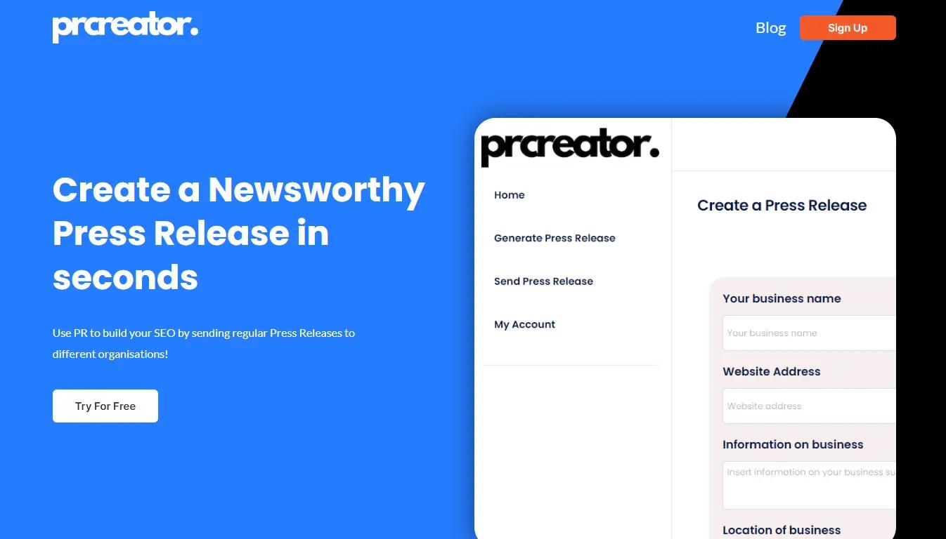 Prcreator Website