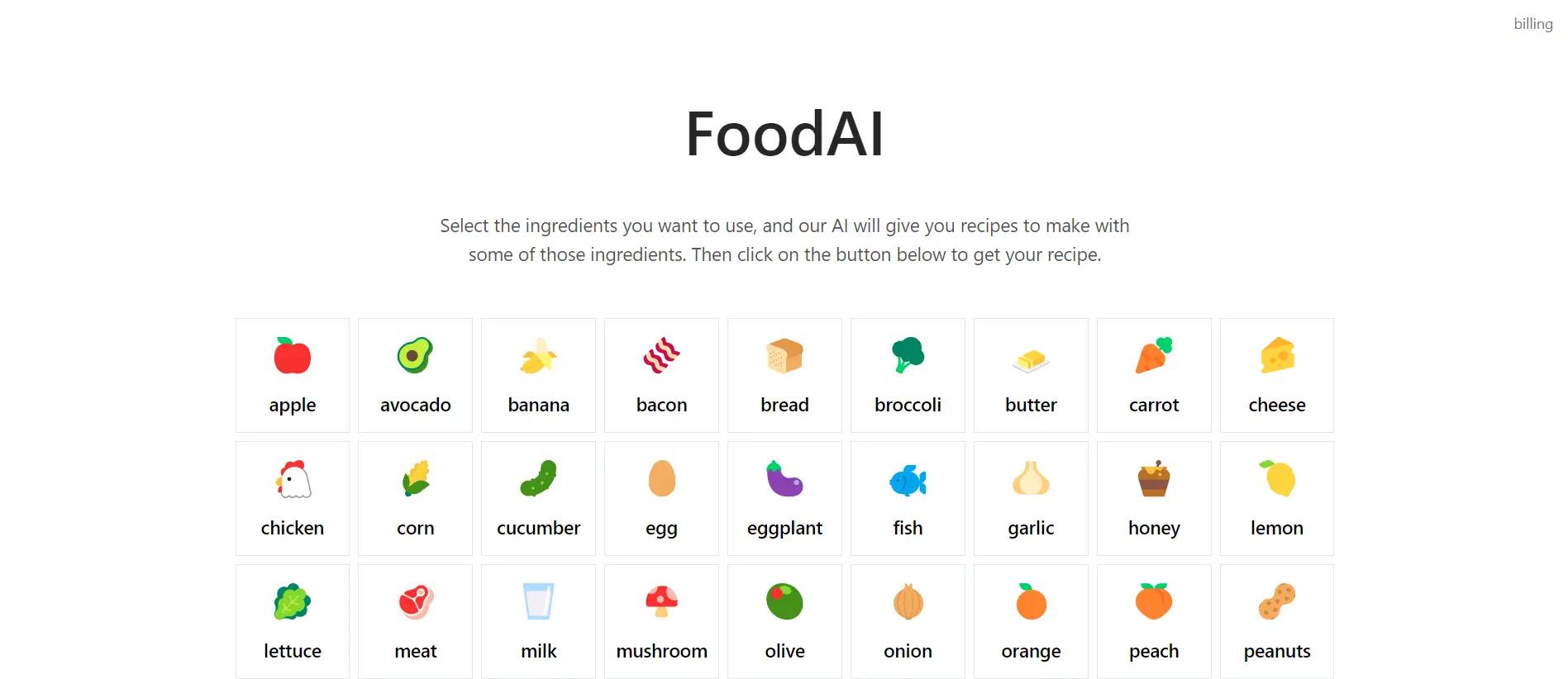 FoodAIWebsite Screenshot