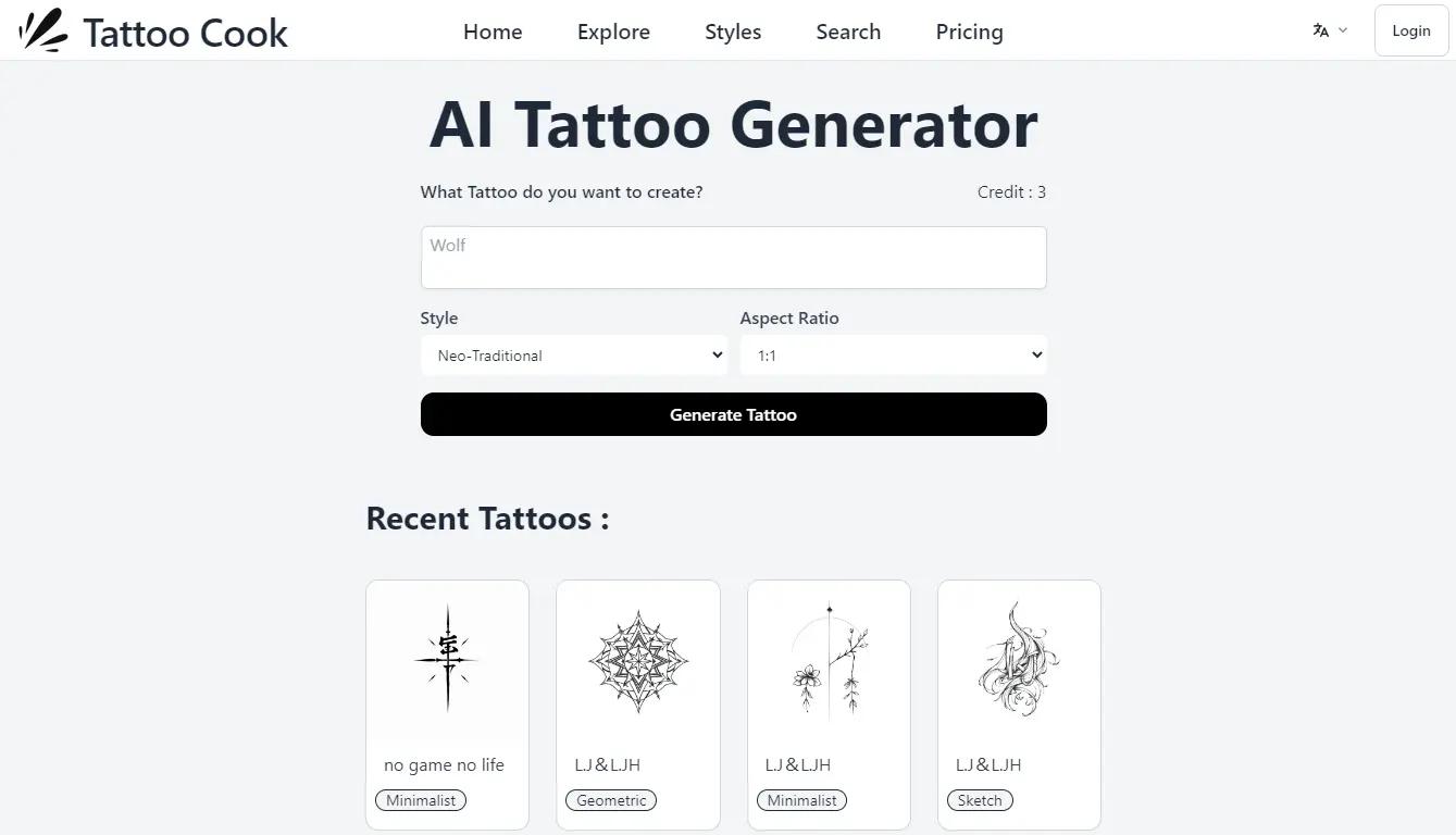 Tattoo Cook Website