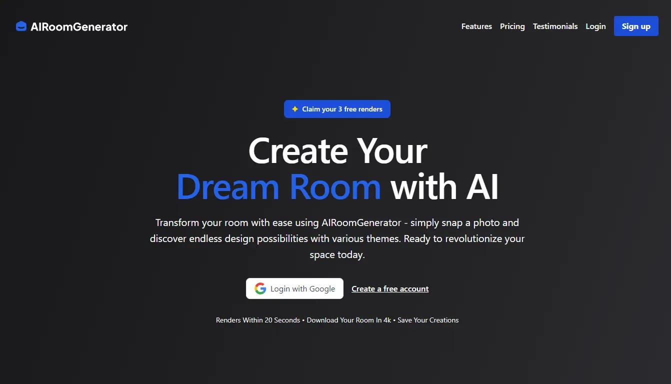 AIRoomGeneratorWebsite Screenshot