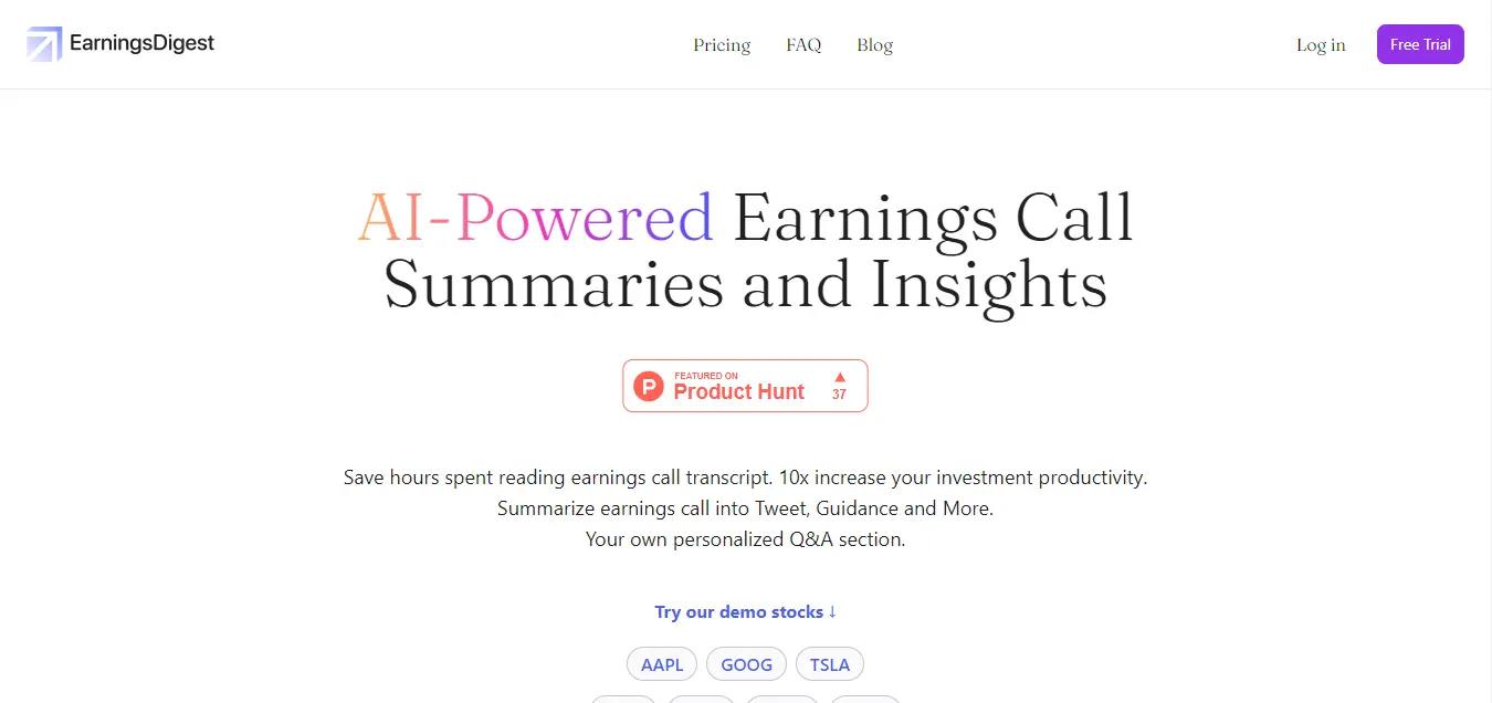 EarningsDigest Website