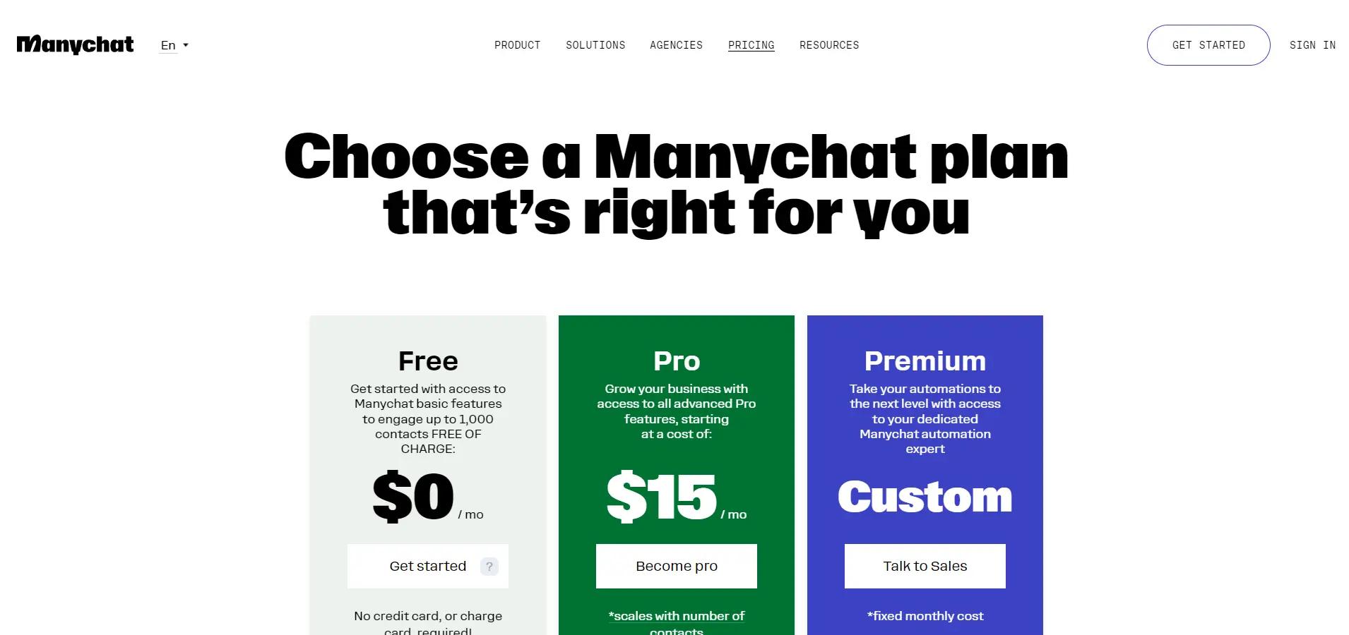 ManychatWebsite Screenshot