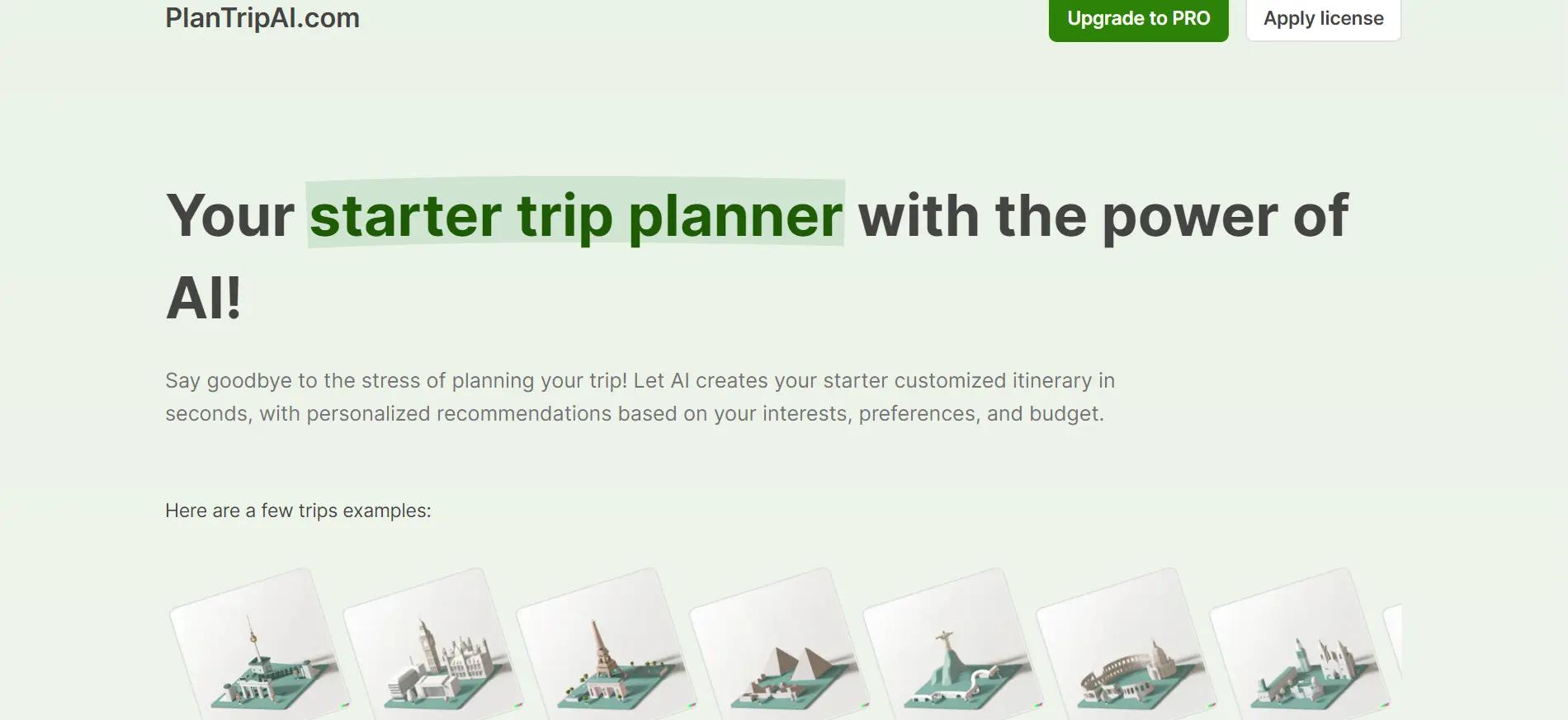 PlanTripAI Website