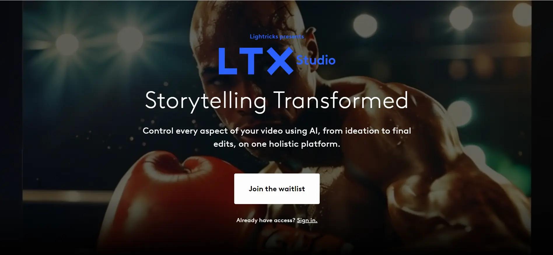 LTX StudioWebsite Screenshot