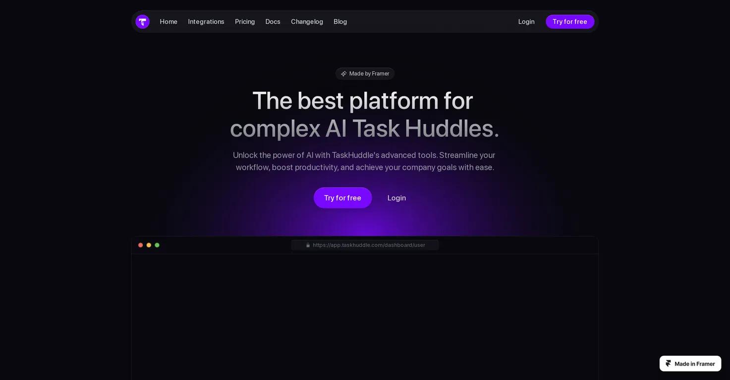 TaskHuddleWebsite Screenshot