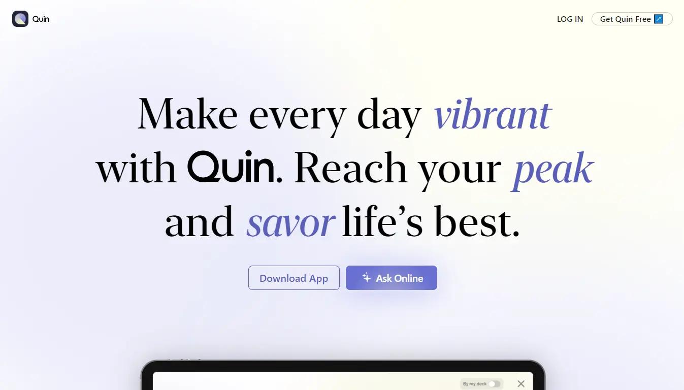 QuinWebsite Screenshot