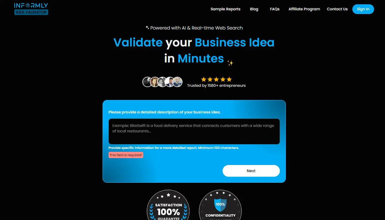 Informly Idea Validator Website