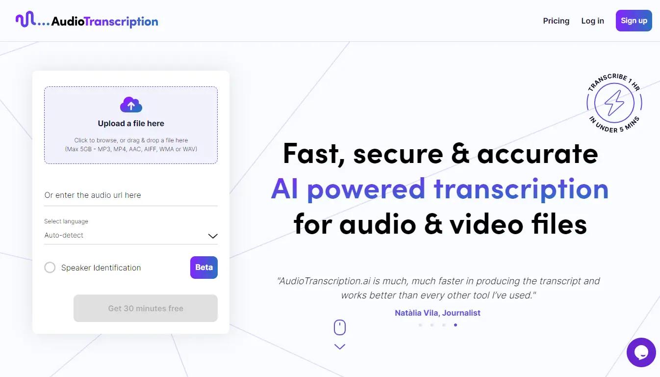 AudioTranscription.aiWebsite Screenshot