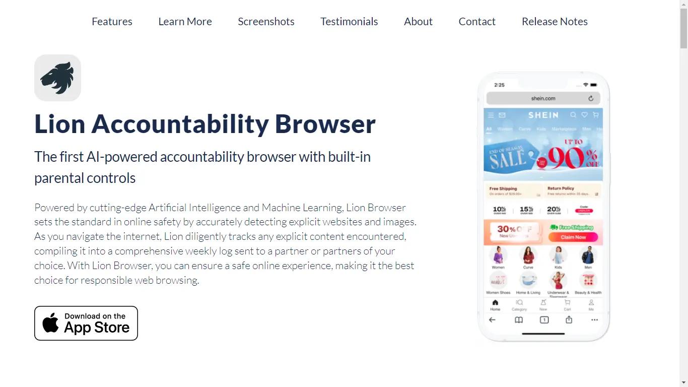 Lion BrowserWebsite Screenshot