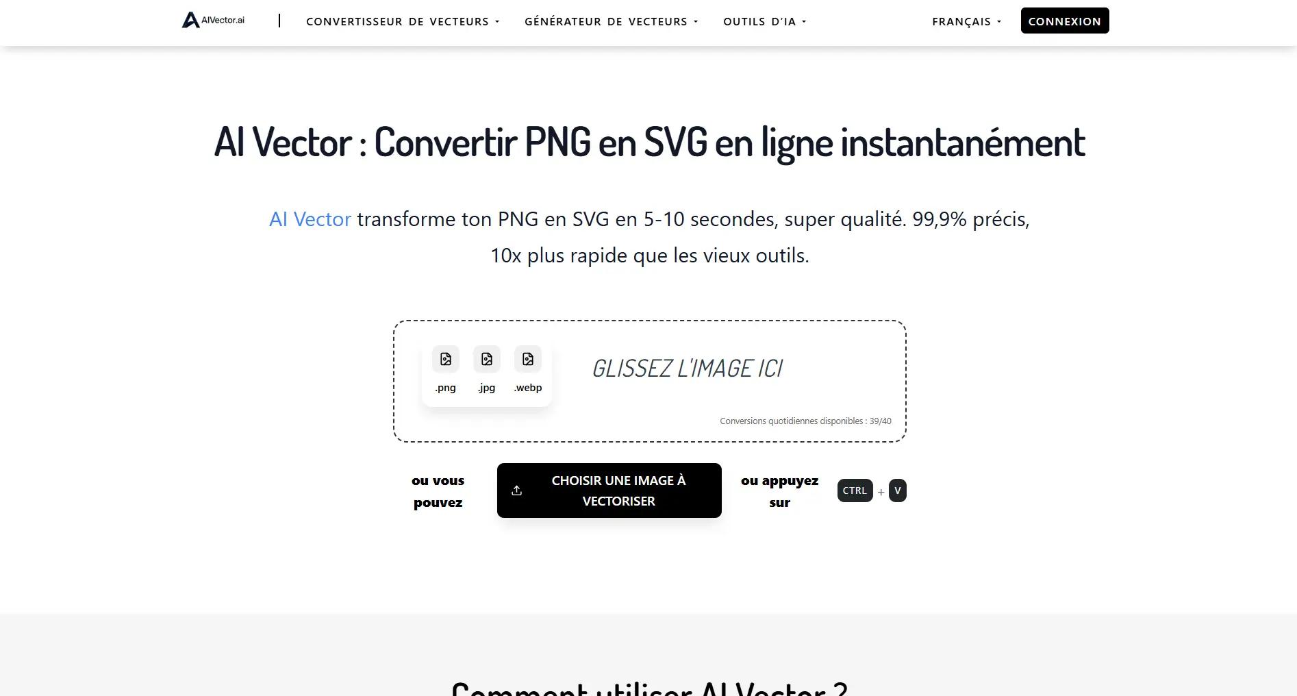 AI VectorWebsite Screenshot