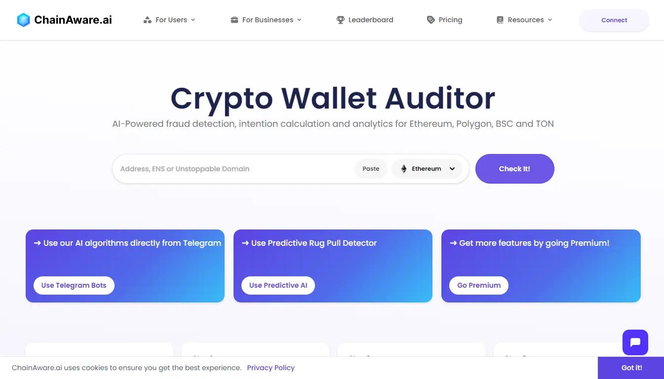 ChainAwareWebsite Screenshot